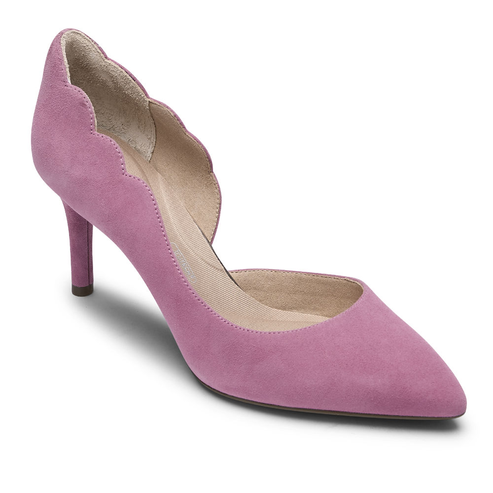 Rockport Hæler Sko Dame Rosa - Total Motion 75Mm Scalloped Dorsay - RWVT16542